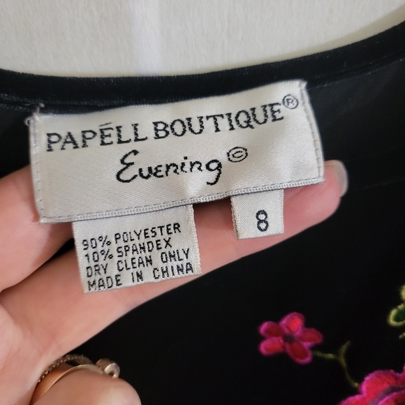 Vintage Maxi Velvet Black Dress 8 - Picture 7 of 7